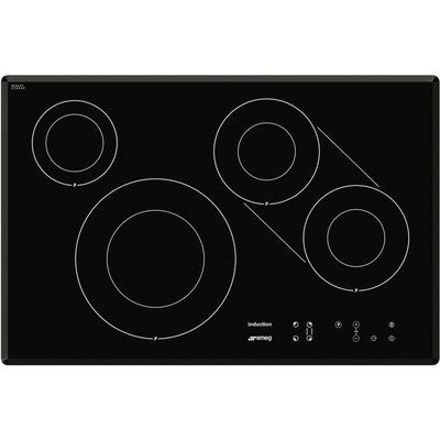 Smeg SI3842B Touch Control Angled Edge Four Zone 77cm Induction Hob