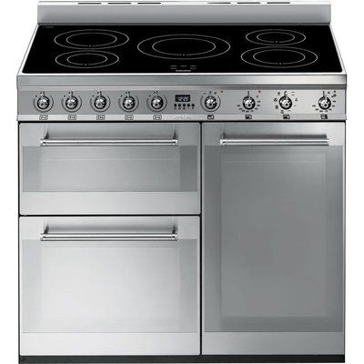 Smeg Symphony SY93I 90 cm Electric Induction Range Cooker - Stainless Steel
