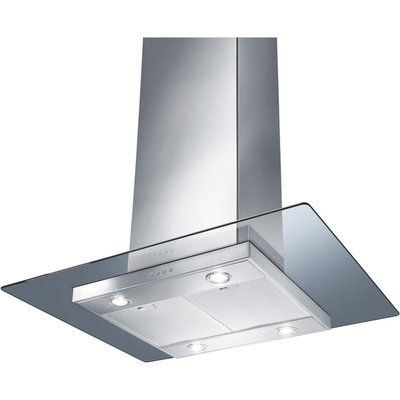 Smeg KEIV90E 90cm Island Cooker Hood With Flat Glass Canopy Stainless Steel