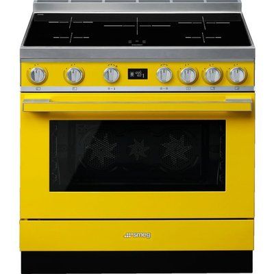 Smeg Portofino CPF9iPYW 90cm Electric Range Cooker with Induction Hob - Yellow