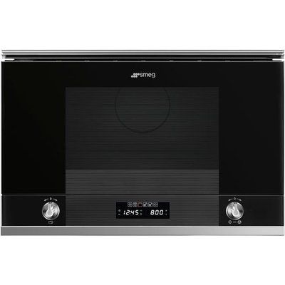 Smeg Linea MP122N1 Built In Microwave With Grill - Black