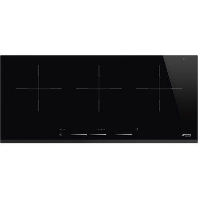 Smeg SIH7933B 90cm Slider Touch Control Induction Hob - Black With Angled Edge Glass
