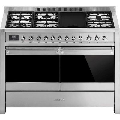 Smeg Opera A4-81 120 cm Dual Fuel Range Cooker - Stainless Steel 