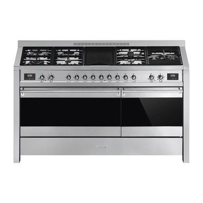Smeg A5-81 Opera Dual Cavity 150cm Dual Fuel Range Cooker with Electric Griddle - Stainless Steel