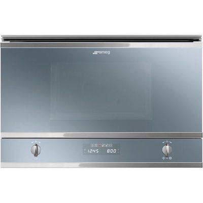 Smeg Classic MP422S Built In Microwave with Grill - Silver Glass