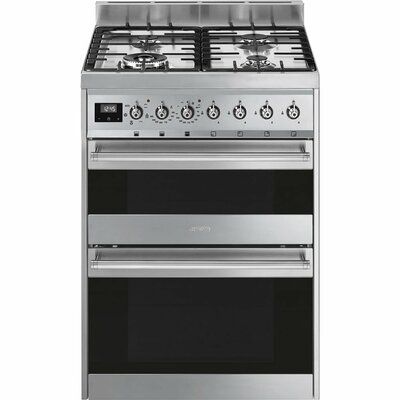 Smeg Symphony SY62MX9 60 cm Dual Fuel Cooker - Stainless Steel 