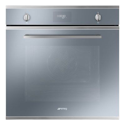 Smeg SFP6401TVS1 Cucina Multifuction Single Oven With Pyrolytic Cleaning - Silver Glass