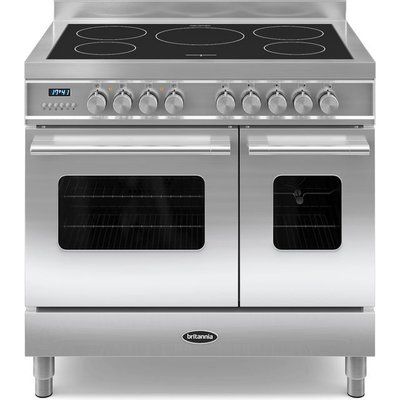 Britannia Delphi 90 Twin Electric Induction Range Cooker - Stainless Steel