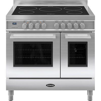 Britannia Q Line 90 Twin Electric Induction Range Cooker - Stainless Steel