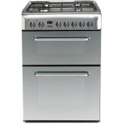 Indesit KDP60SES 600mm Dual Fuel Double oven with 100 Litres Capacity in Silver