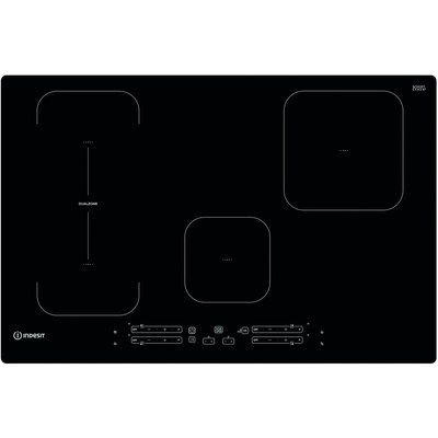 Indesit IB21B77NE 77cm Touch Control Four Zone Induction Hob With Dualzone - Black
