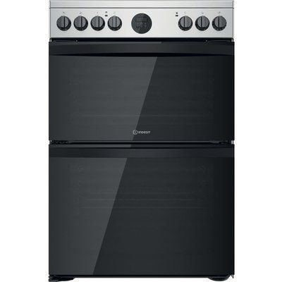 Indesit ID67V9HCX/UK Electric Cooker with Ceramic Hob - Silver