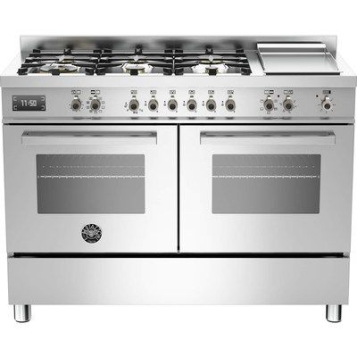 Bertazzoni PRO120-6G-MFE-D-XT Professional Series 120cm Dual Fuel Range Cooker With A Double Oven