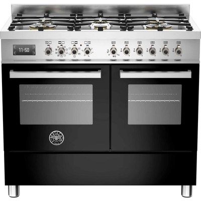 Bertazzoni PRO100-6-MFE-D-NET Professional Series 100cm Black Dual Fuel Double Oven Range Cooker
