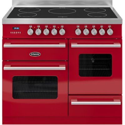 Britannia Delphi 100 XG Electric Induction Range Cooker - Gloss Red & Stainless Steel
