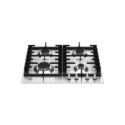 Bertazzoni Modern 60cm Four Burner Gas Hob with Cast Iron Pan Stands - Stainless Steel