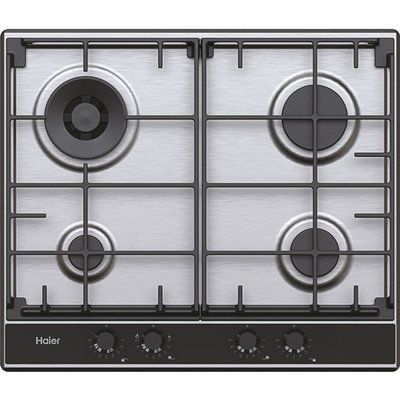 Haier HAHG6BR4S2X Series 2 Integrated Gas Hob - Black, Stainless Steel