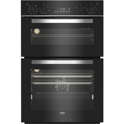 Beko BBDM243BOC Built In Electric Double Oven - Black / Glass