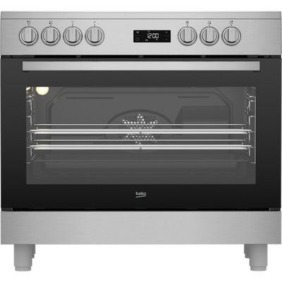 Beko GF17300GXNS 90cm Electric Range Cooker with Ceramic Hob - Stainless Steel