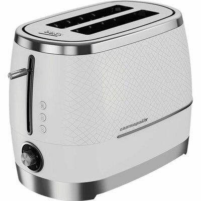 Beko Cosmopolis TAM8202CR 2-Slice Toaster - White & Chrome