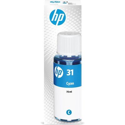 HP 31 Original Cyan Ink Bottle, Cyan