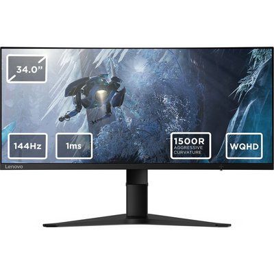 Lenovo G34W-10 Wide Quad HD 34" Curved WLED Gaming Monitor - Black
