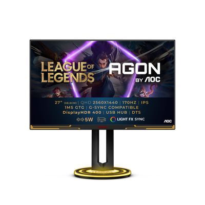AOC AGON AG275QXL 27" QHD IPS 170Hz 1ms HDR League of Legends Gaming Monitor
