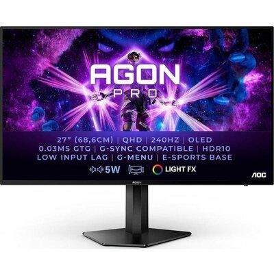 AOC AGON PRO 27 AG276QZD Quad HD 27" OLED Gaming Monitor - Black 