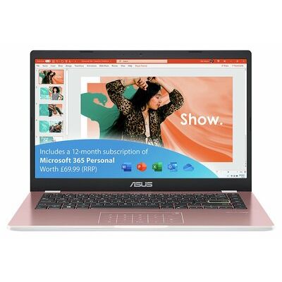 ASUS E410 14" 4GB 128GB Laptop - Pink