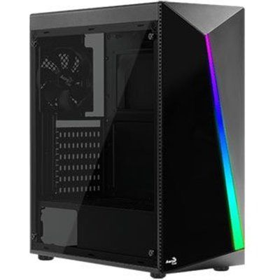Aerocool Shard RGB Black Mid Tower Tempered Glass PC Gaming Case