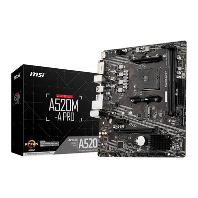 MSI AMD Ryzen A520M-A PRO AM4 MicroATX Motherboard