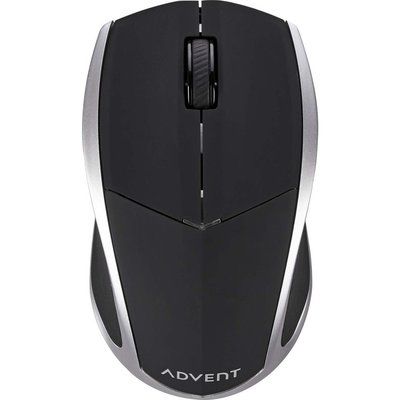 Advent AMWL3B15 Wireless Blue Trace Mouse - Black & Silver