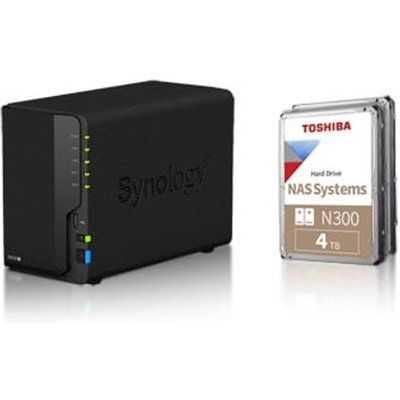 Synology 2 Bay DS220+ 8TB (2 x 4TB Toshiba N300) Desktop NAS Unit