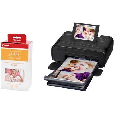 Canon SELPHY CP1300 Wireless Photo Printer including RP-108 Ink Paper Set for 108 Photos - Black