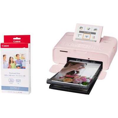 Canon SELPHY CP1300 Wireless Photo Printer including KP-36IP Ink Paper Set for 36 Photos - Pink
