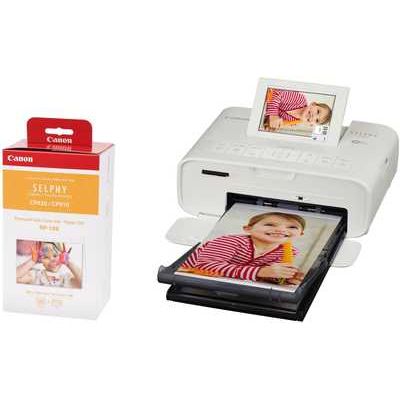 Canon SELPHY CP1300 Wireless Photo Printer including RP-108 Ink Paper Set for 108 Photos - White