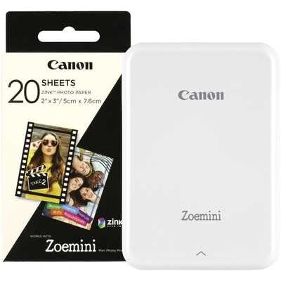 Canon Zoemini Slim Body Pocket-Sized Wireless Photo Printer including 30 Prints - White