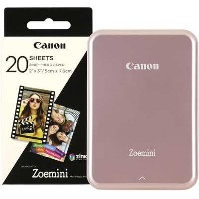 Canon Zoemini Slim Body Pocket-Sized Wireless Photo Printer including 30 Prints - Rose Gold