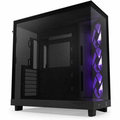 NZXT H6 Flow RGB Black Compact Dual-Chamber Tempered Glass PC Case