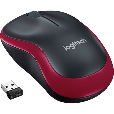 Logitech M185 Wireless Optical Mouse - Black & Red