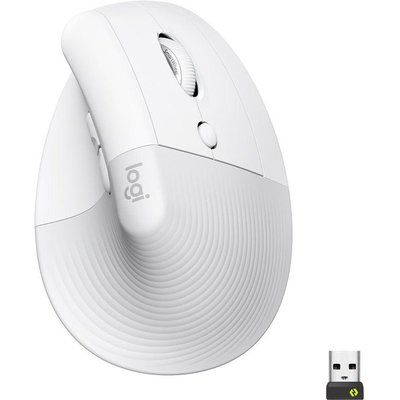 Logitech Lift Vertical Ergonomic Optical Mouse - White 