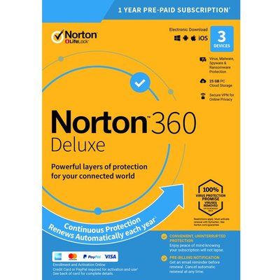 Norton 360 Deluxe 2019 - 1 year for 3 devices
