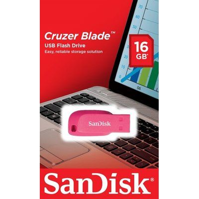 SanDisk 16GB Cruzer Blade USB - Electric Pink