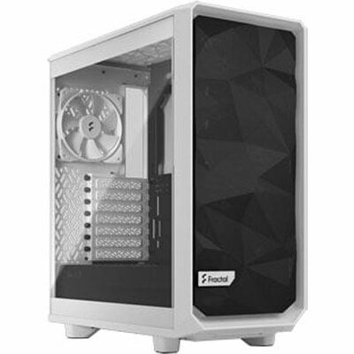 Fractal Design Fractal Meshify 2 Compact Lite White Mid Tower Tempered Glass PC Case