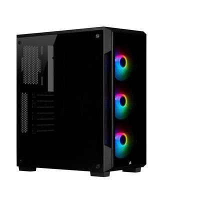 CORSAIR iCUE 220T RGB Tempered Glass Mid-Tower Smart Case, Black