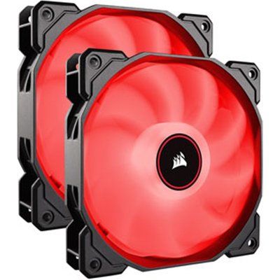 Corsair AF140 Dual 140mm Red LED 3pin Cooling Fans 2018 Edition
