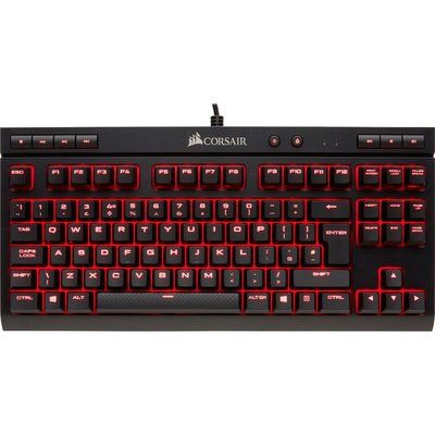 Corsair Gaming K63 Compact Mechanical Keyboard, Backlit Red LED, Cherr