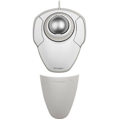 KENSINGTON K72500WW Wired Optical Mouse Orbit with Scroll Ring - White & Silver 