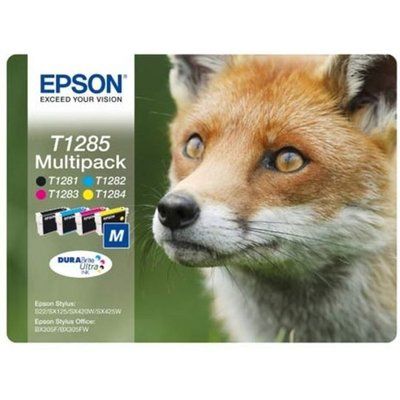Epson Fox T1285 Cyan & Black Ink Cartridges - Multipack, Cyan