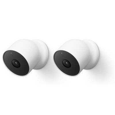 Google Nest Indoor/Outdoor Battery Powered Night Vision Security Camera (2 Pack) - White